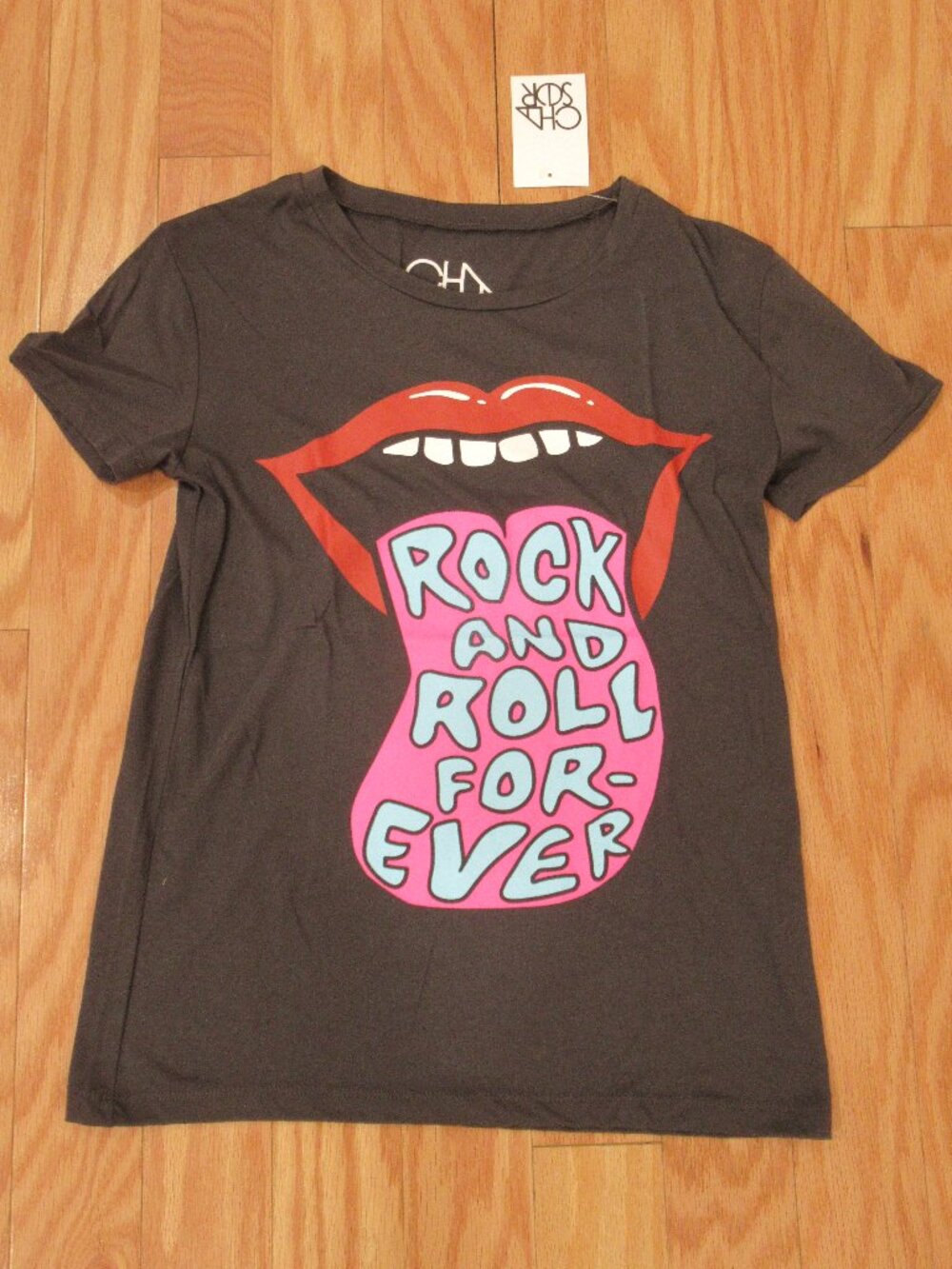 Chaser Brand Womens Rock And Roll Forever Tongue Shirt Top XS ~NEW WITH TAG~